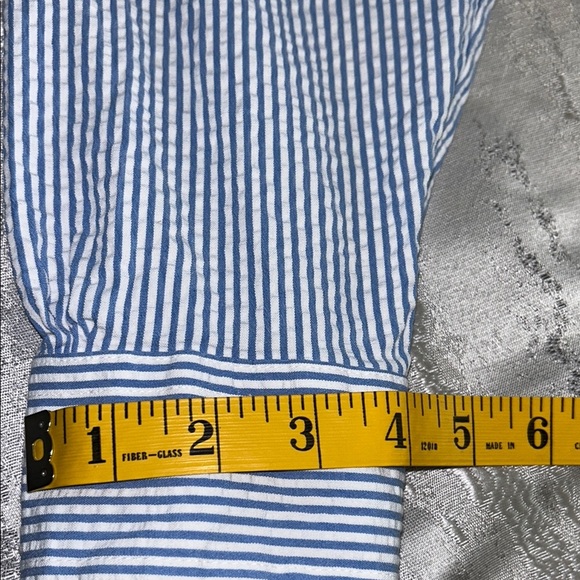 Brooks Brothers Navy and White Striped Button Down Shirt - Picture 7 of 8